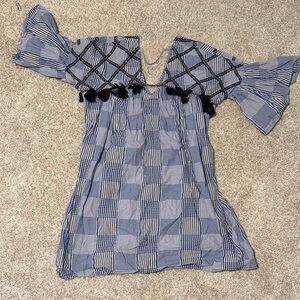 Anthropologie Blue Checkered Women's Dress